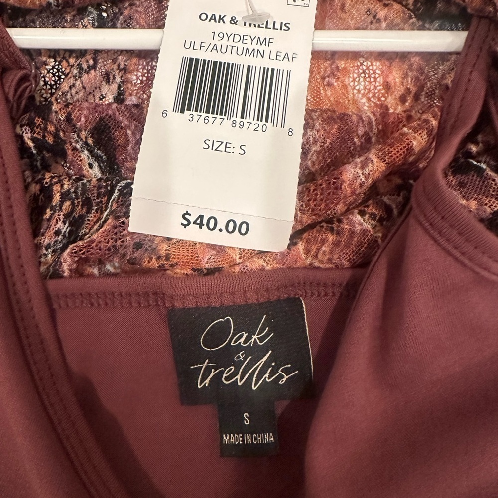 NWT Sheer Blouse with Tank Dark Whimsigoth Fairy Fall Festival Grunge Sz S - Picture 9 of 12